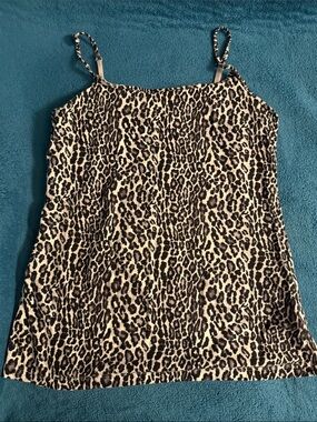 Apt. Essentials Leopard Print Cami - Black, White & Grey with Adjustable Straps